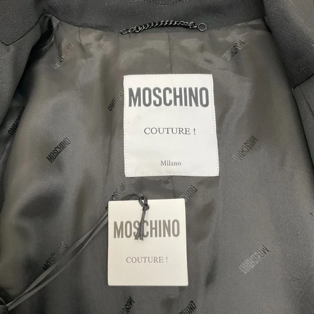 Moschino Couture Black Wool Double Breasted Tuxedo Jacket - Picture 4 of 4